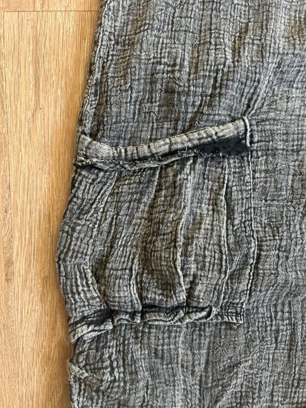 Paper Lace Women’s Cotton-Blend Gauze Gray Pants Size L Bohemian Cottagecore - Picture 2 of 6